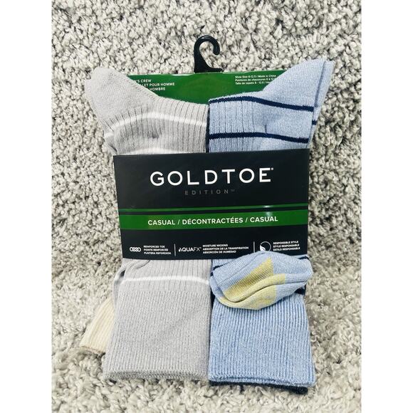 Men’s 6 Pairs Goldtoe Edition Casual Long Crew Socks Different Colors New - Picture 1 of 8